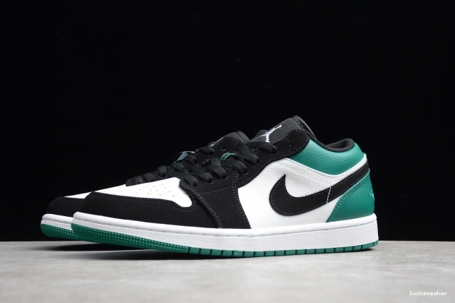 Reps LUCY Air Jordan 1 White Mystic Green 553558-113 Black Low 0807